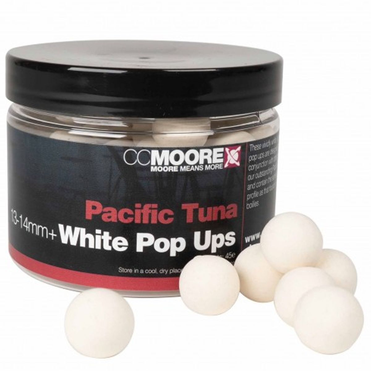 CC Moore Pacific Tuna White Pop Ups 13-14mm - Imagen 4