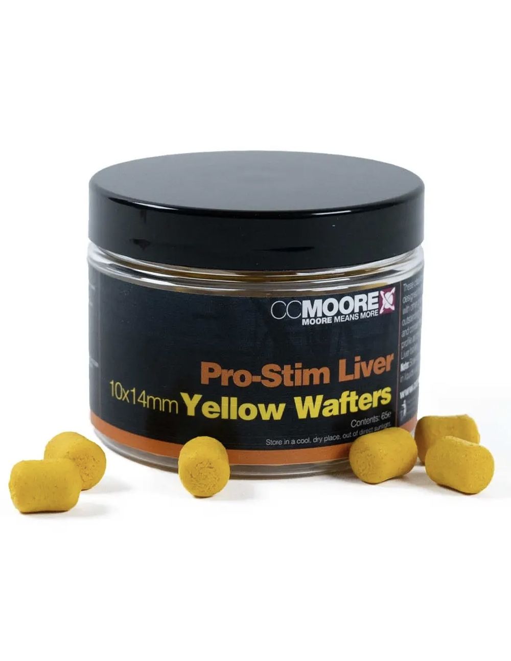 CC Moore Pro-Stim Liver Yellow Dumbell Wafters 10x14mm - Imagen 2