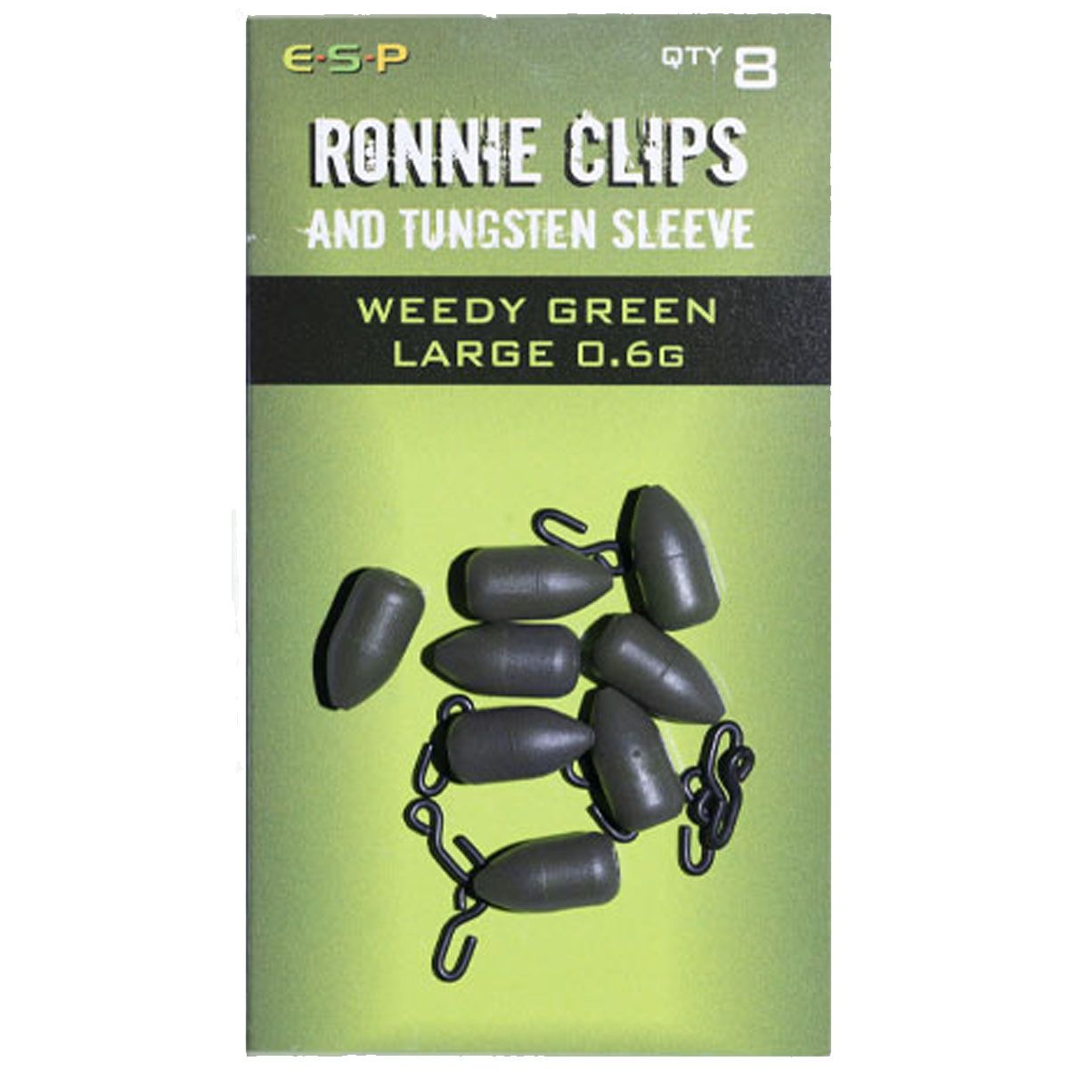 ESP Ronnie Clips and Tungsten Sleeve Camo Green 0.3gr
