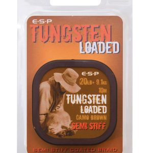 ESP Tungsten Loaded Coated Braid Semi Stiff 20lb 9.1kg Camo Brown