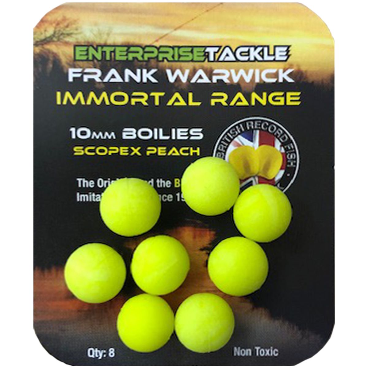 Enterprise Tackle Inmortal Range Boilie Amarillo Sabor Scopex Peach 10mm
