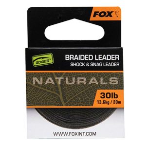 Fox Edges Naturals Braided Leader 40lb 18.1kg 20m