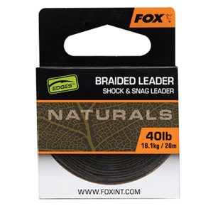 Fox Edges Naturals Braided Leader 50lb 22.7kg 20m