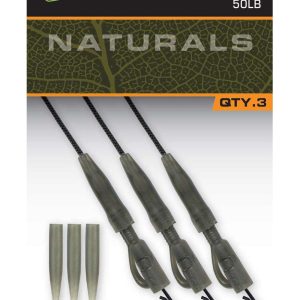 Fox Edges Naturals Leadcore Leaders Power Grip Lead Clip 50lb 22.7kg x3