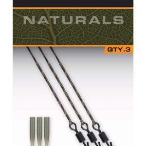 Fox Edges Naturals Submerged Lead Free Leaders 30lb 13.6kg x3