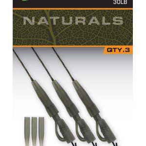 Fox Edges Naturals Submerged Lead Free Leaders Power Grip Lead Clip 30lb 13.6kg x3