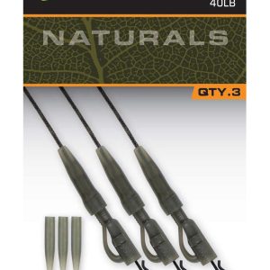 Fox Edges Naturals Submerged Lead Free Leaders Power Grip Lead Clip 40lb 18.1kg x3