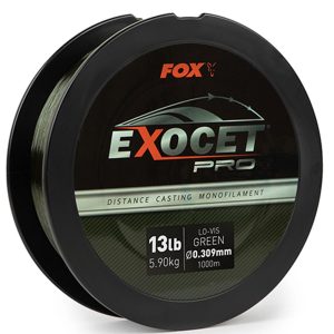 Fox Exocet Pro Monofilament Lo-Vis Green 0.309mm 13lb/ 5.90kg (1000m)