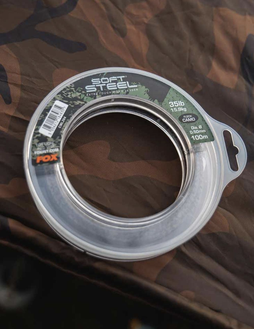 Fox Soft Steel Fleck Camo Leader 35lb 15.9kg 0.50mm x 100m - Imagen 5
