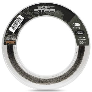 Fox Soft Steel Fleck Camo Leader 45lb 20.5kg 0.60mm x 100m