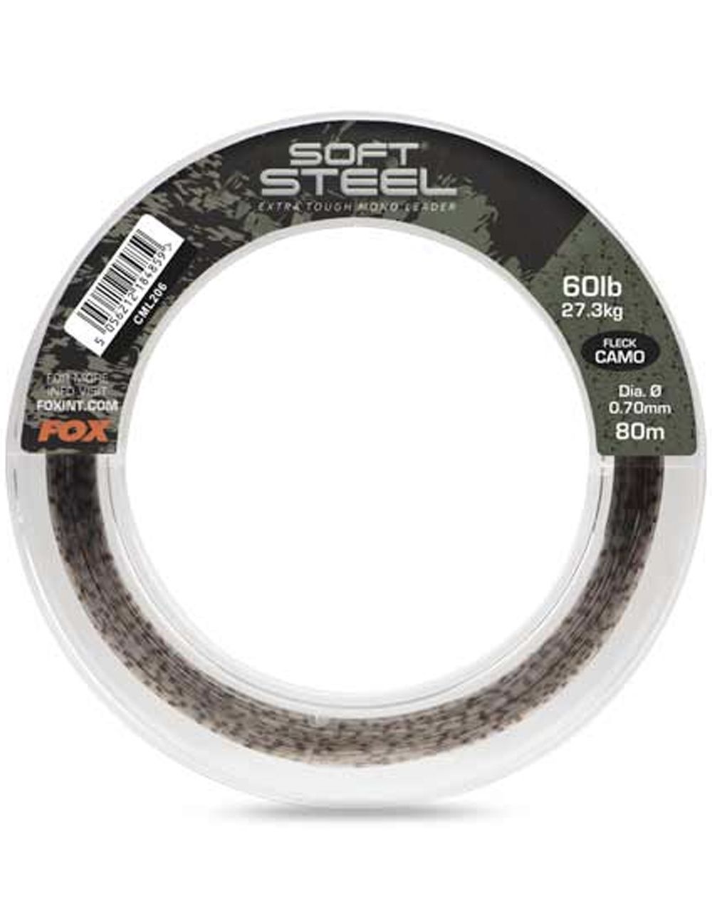 Fox Soft Steel Fleck Camo Leader 60lb 27.3kg 0.70mm x 80m - Imagen 2