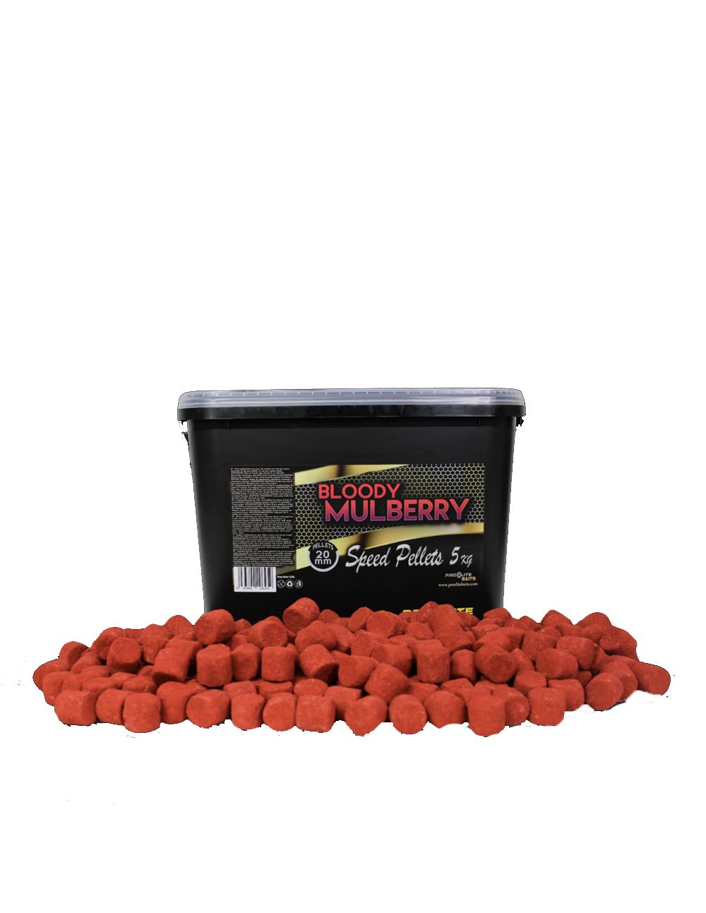 Pro Elite Baits Bloody Mulberry Gold Speed Pellets 5kg - Imagen 2