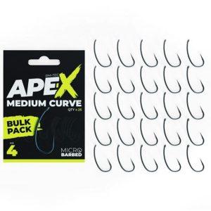 RidgeMonkey Pack 25uds Ape-X Medium Curve Barbed Bulk Nº4