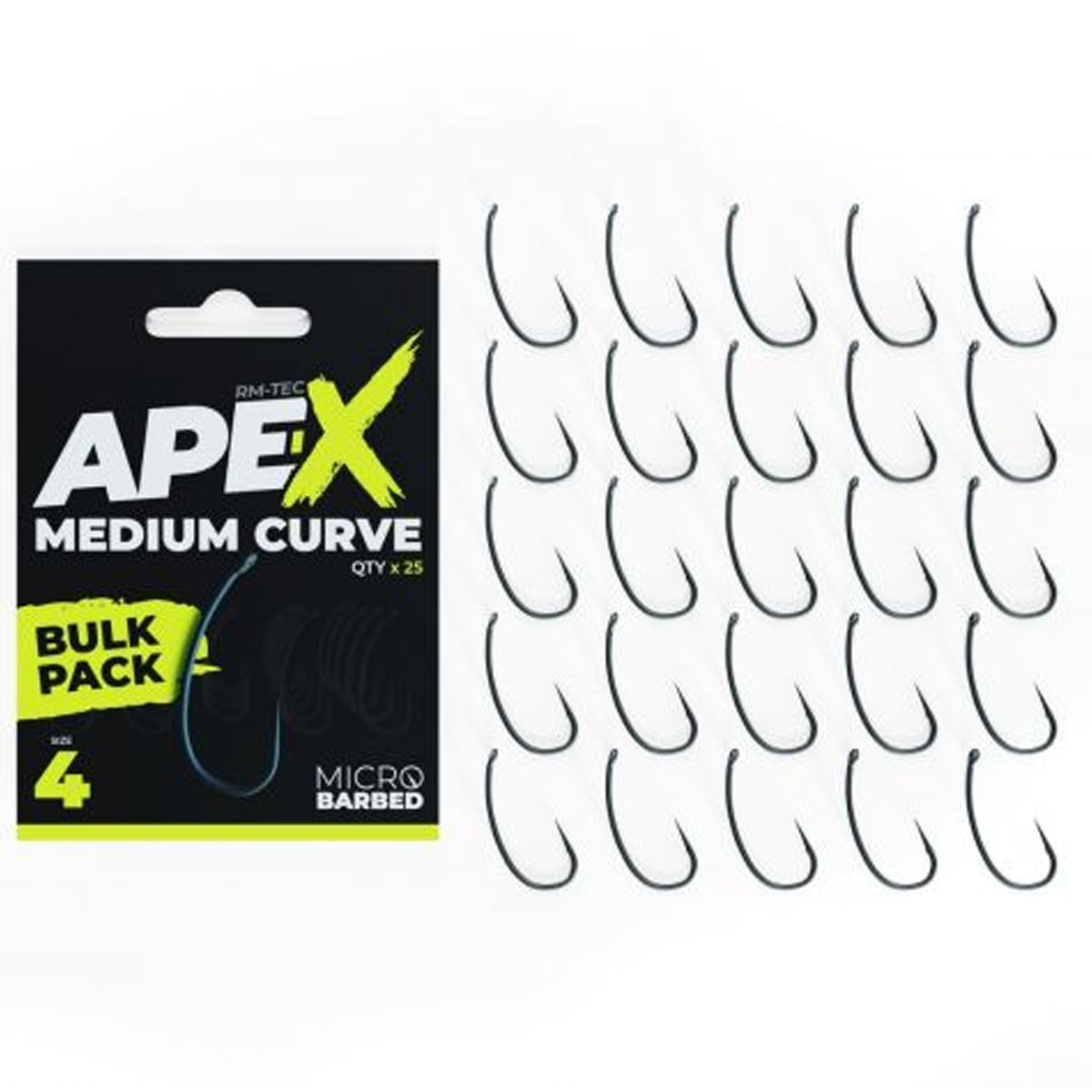 RidgeMonkey Pack 25uds Ape-X Medium Curve Barbed Bulk Nº4
