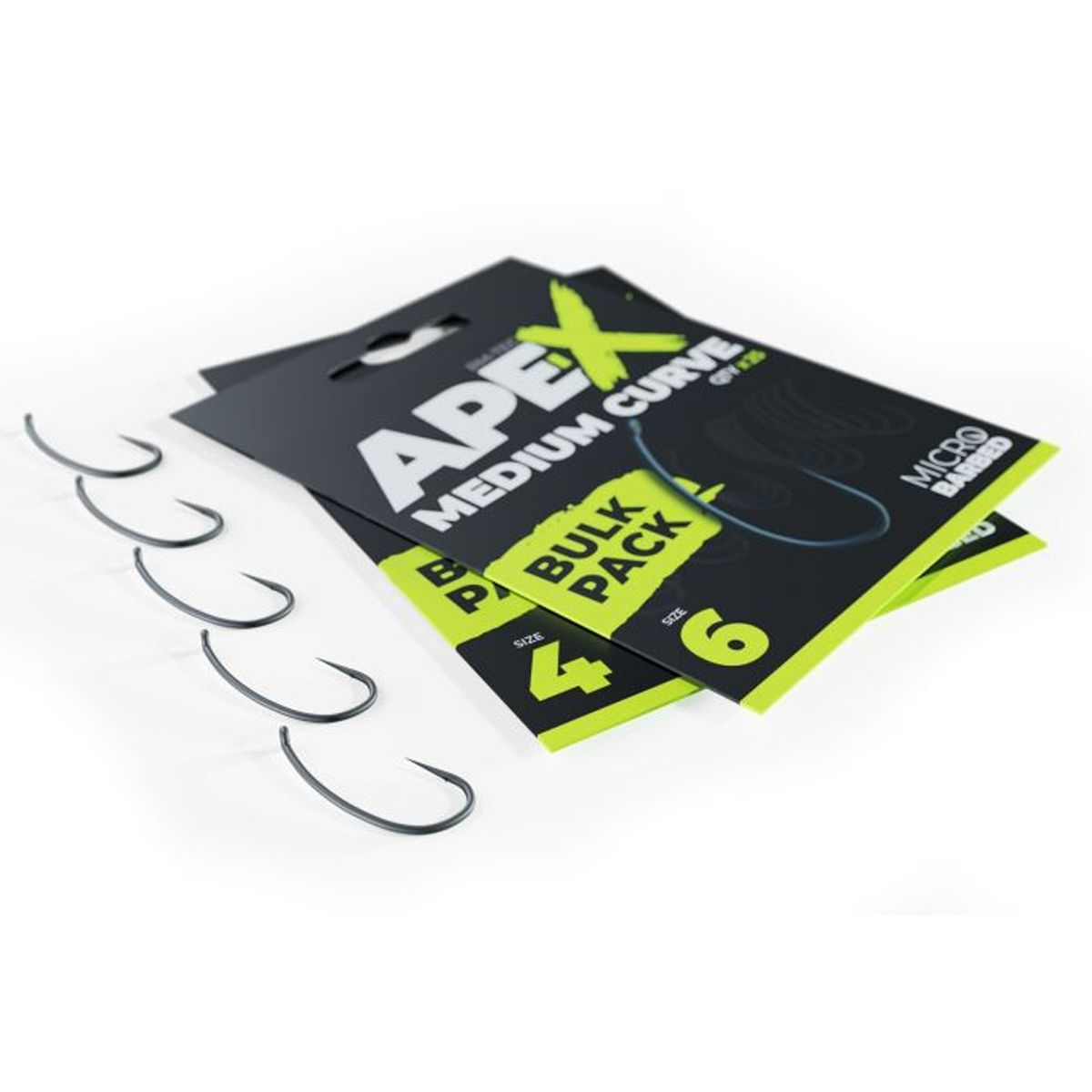 RidgeMonkey Pack 25uds Ape-X Medium Curve Barbed Bulk Nº6 - Imagen 3