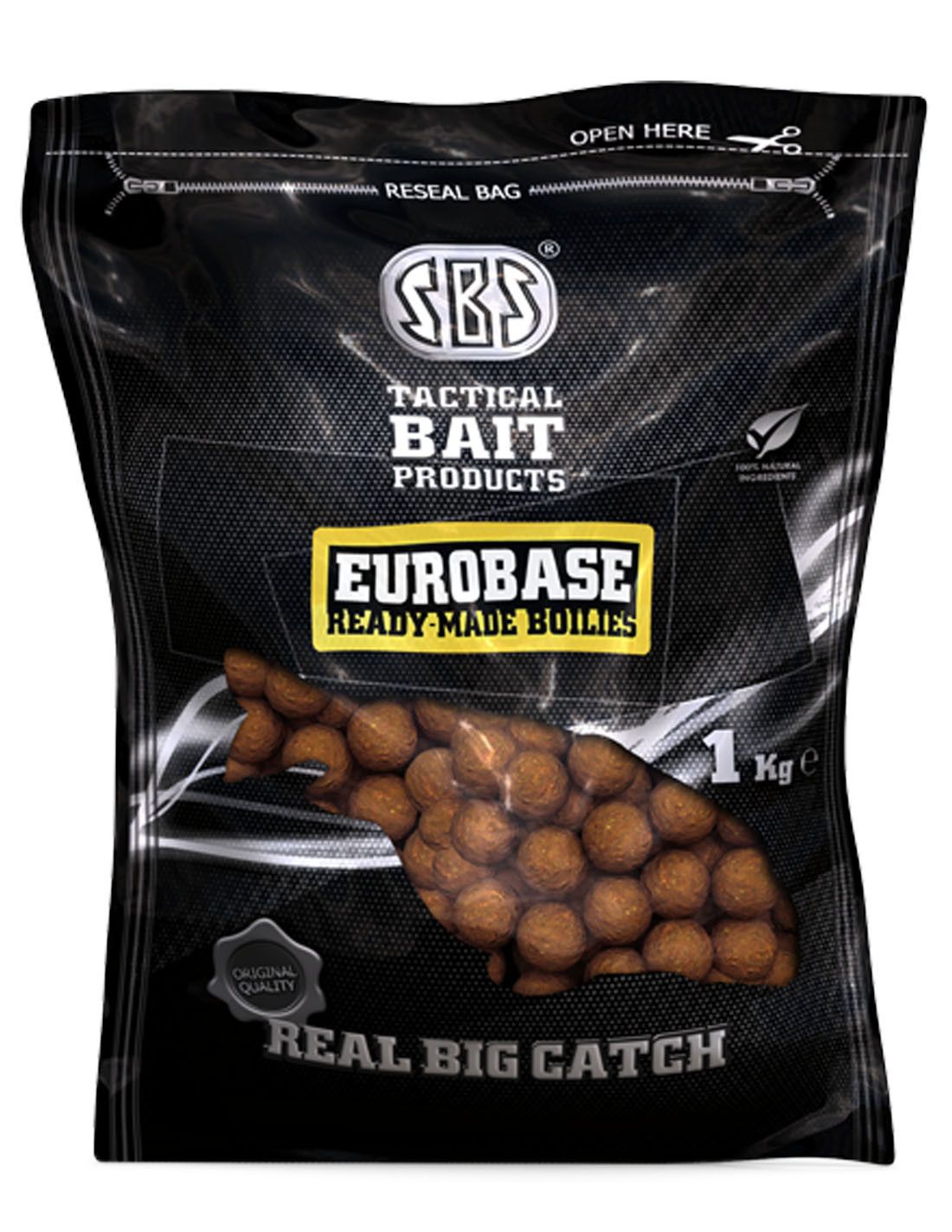 SBS EuroBase Ready Made Sweetcorn Boilies 20mm 1kg - Imagen 2