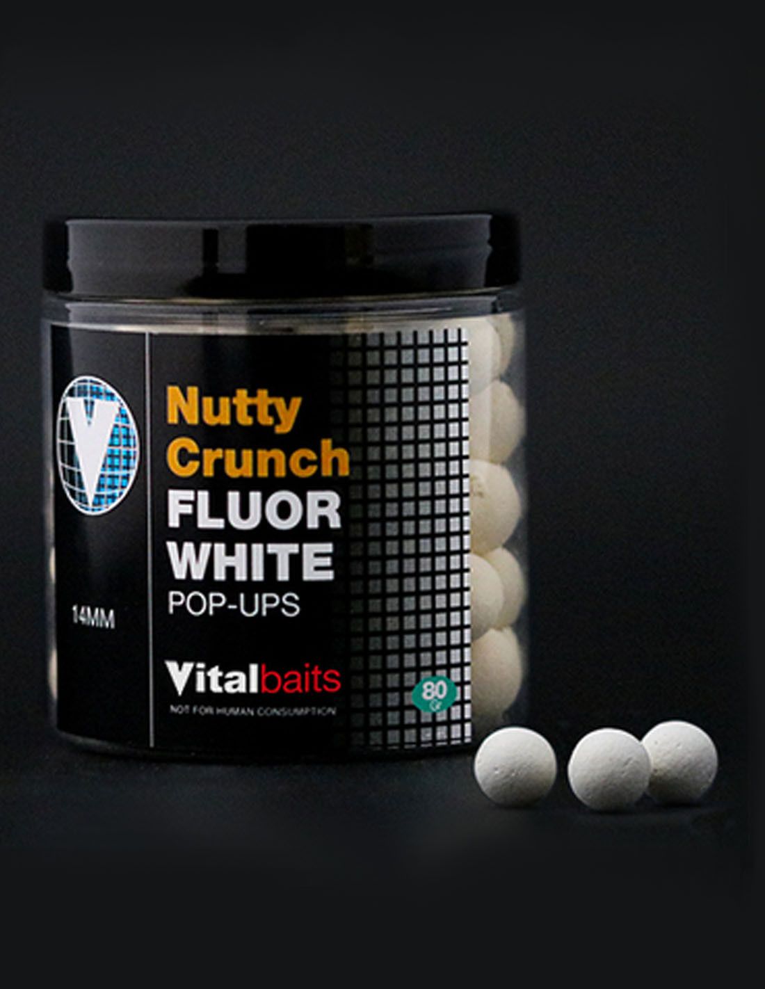 Vitalbaits Nutty Crunch Pop Up Fluor White 14mm