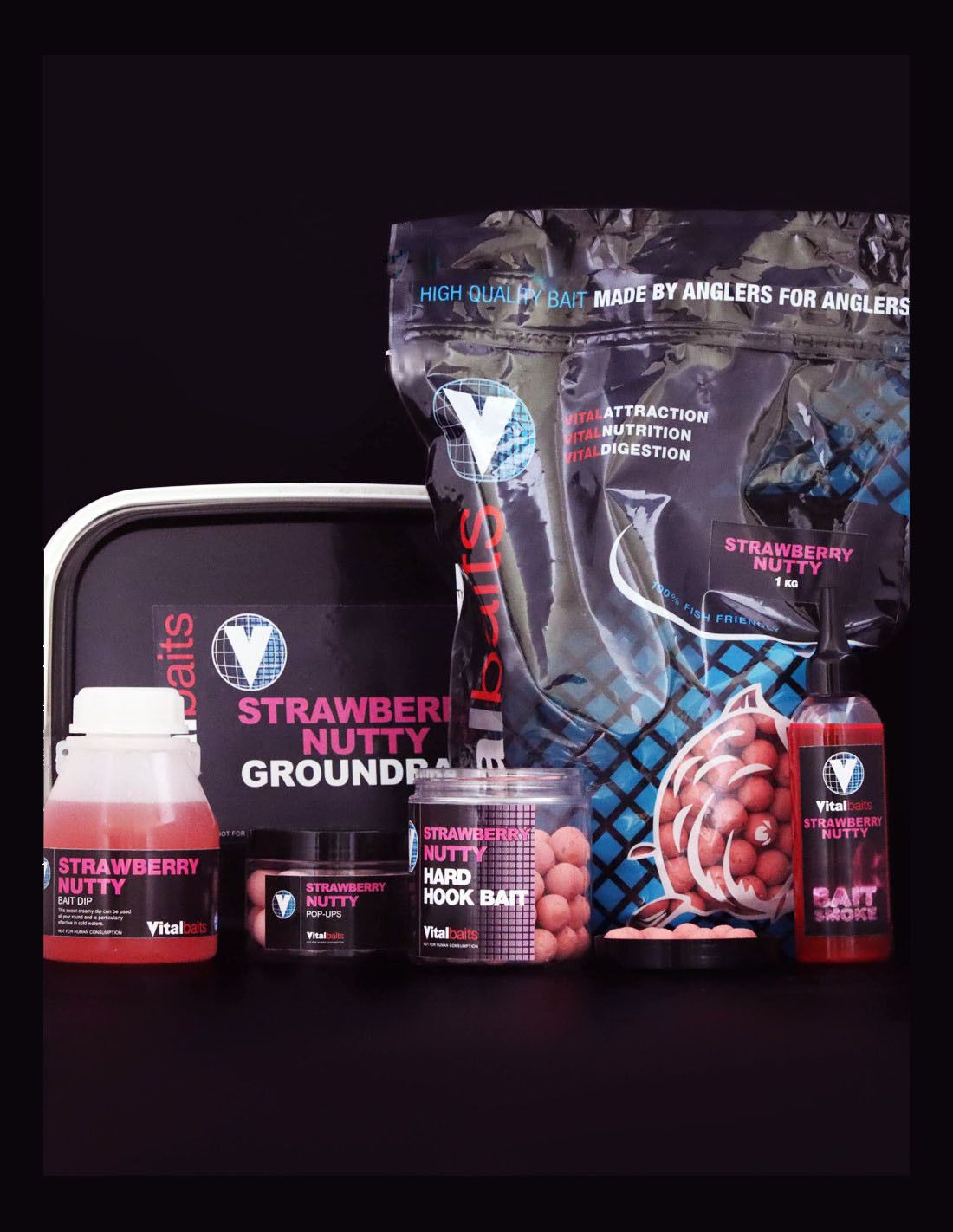 Vitalbaits Pop Ups Strawberry Nutty 14mm 50gr - Imagen 3