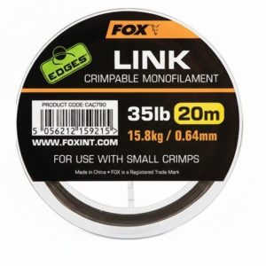 Fox Edges Link Crimpable Monofilament Trans Khaki 35lb 0.64mm 20m