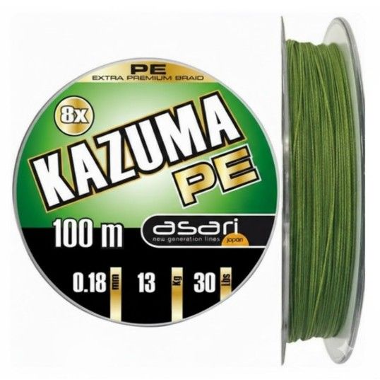 Asari Trenzado Kazuma PE 8X 0.18mm 30lb 13,64kg 150m