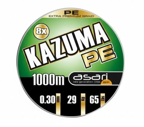 Asari Trenzado Kazuma PE 8X 65lb 0.30mm 29.55kg 1000m