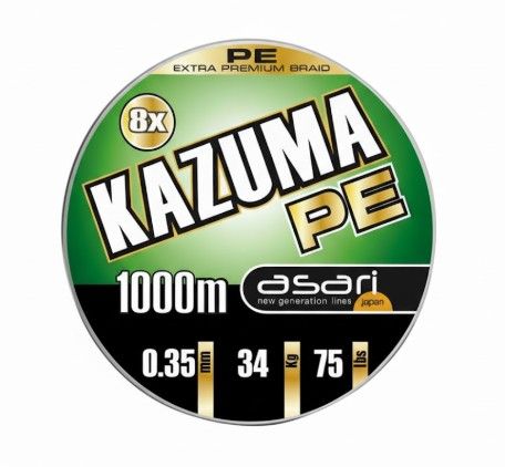 Asari Trenzado Kazuma PE 8X 75lb 0.35mm 34kg 1000m - Imagen 2